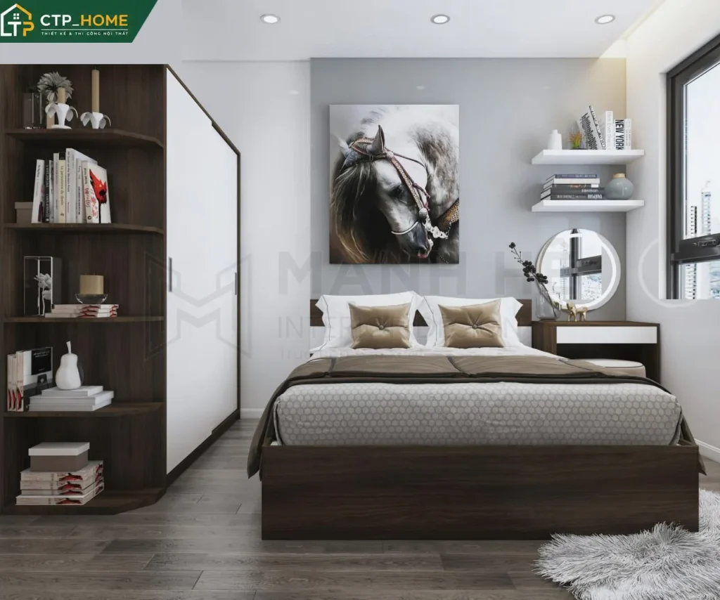 Thiết kế nội thất chung cư Vinhomes Grand Park 46m2 1PN hiện đại - Ảnh 6