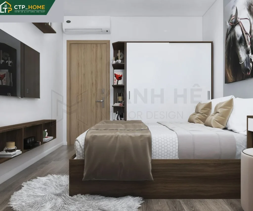 Thiết kế nội thất chung cư Vinhomes Grand Park 46m2 1PN hiện đại - Ảnh 7