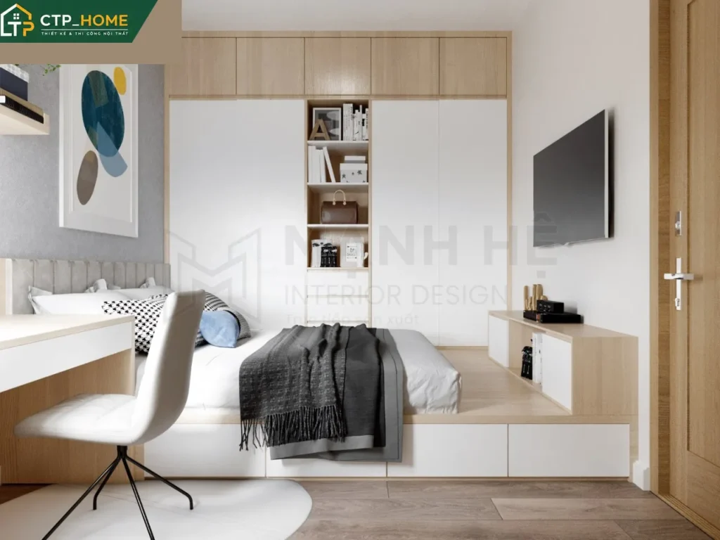 Thiết kế nội thất chung cư Emerald Celadon 84m2 Type C1 hiện đại - Ảnh 8