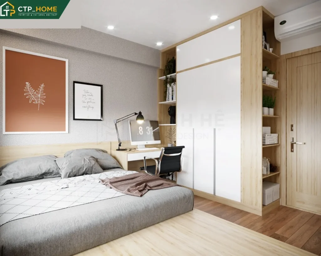 Thiết kế nội thất chung cư Celadon Ruby 72m2 hiện đại – Chị Kim - Ảnh 7