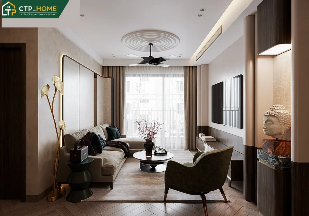 Thiết kế nội thất chung cư Celesta Rise 79m2 2 phòng ngủ hiện đại - Ảnh 1