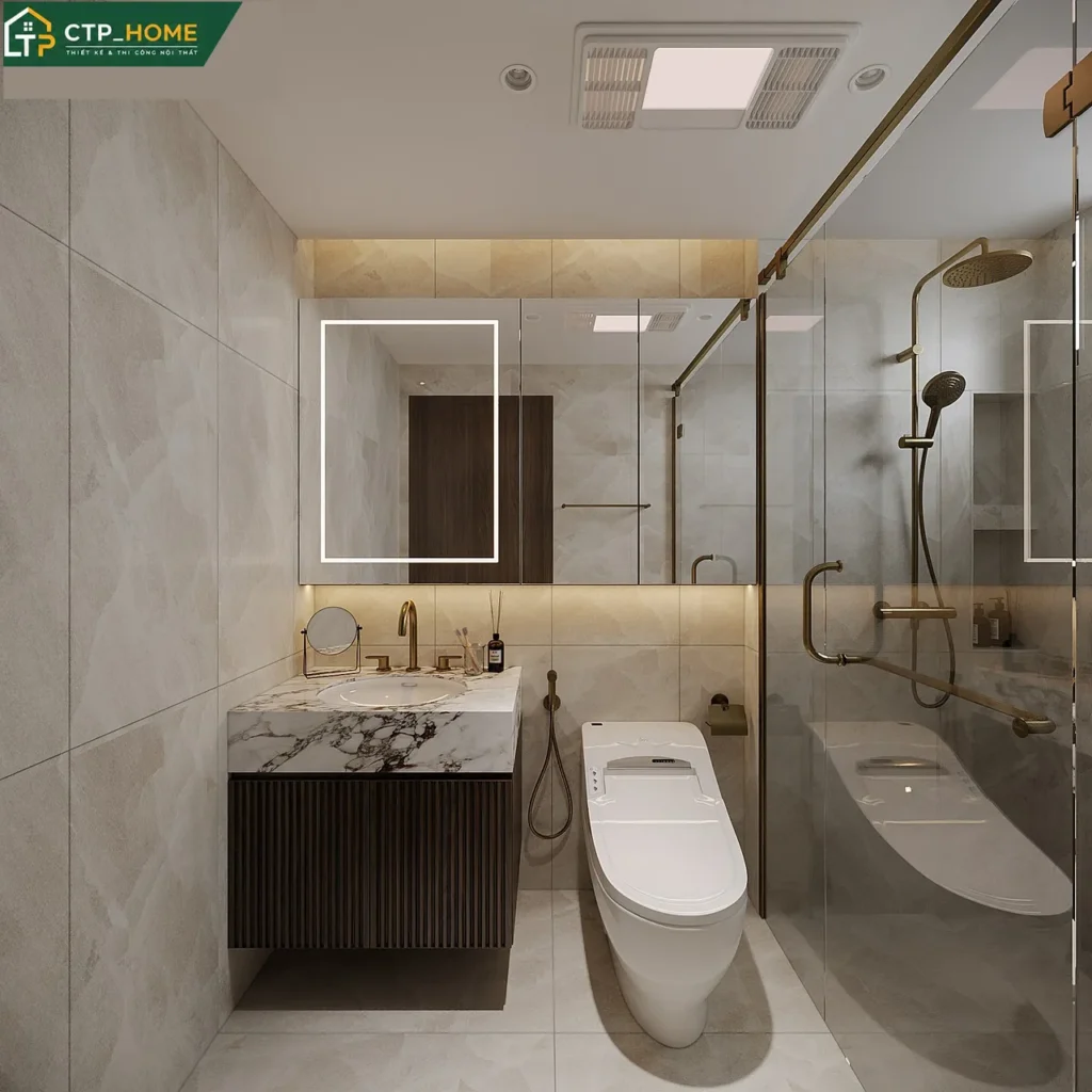 Thiết kế nội thất chung cư Celesta Rise 79m2 2 phòng ngủ hiện đại - Ảnh 7