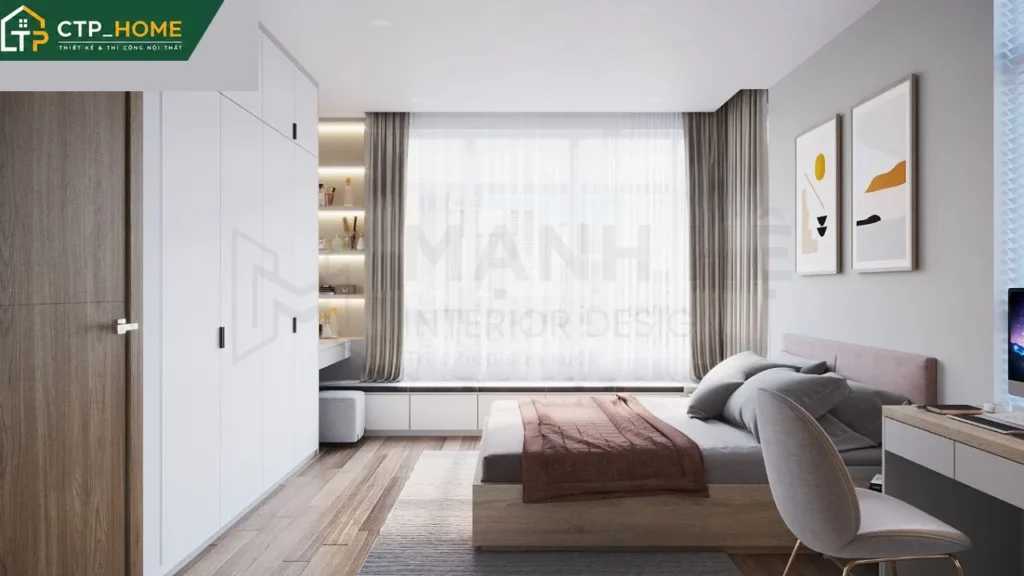 Thiết kế nội thất chung cư Him Lam 97m2 3PN hiện đại – Anh Thành - Ảnh 6