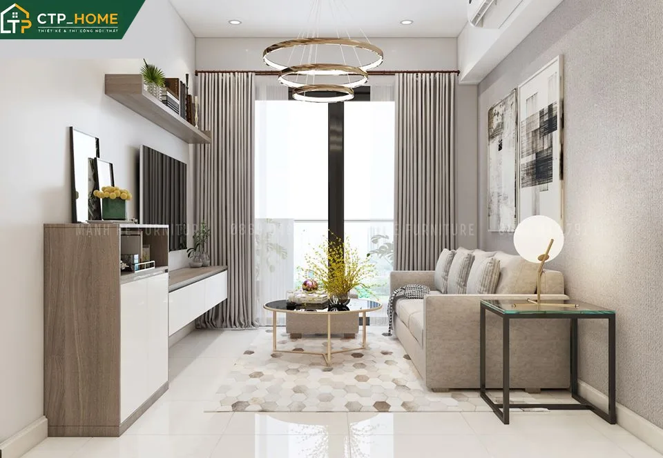 Thiết kế nội thất chung cư Emerald Celadon 66m2 hiện đại – Anh Minh - Ảnh 1
