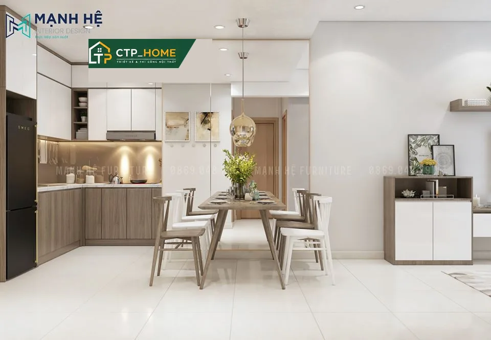 Thiết kế nội thất chung cư Emerald Celadon 66m2 hiện đại – Anh Minh - Ảnh 3