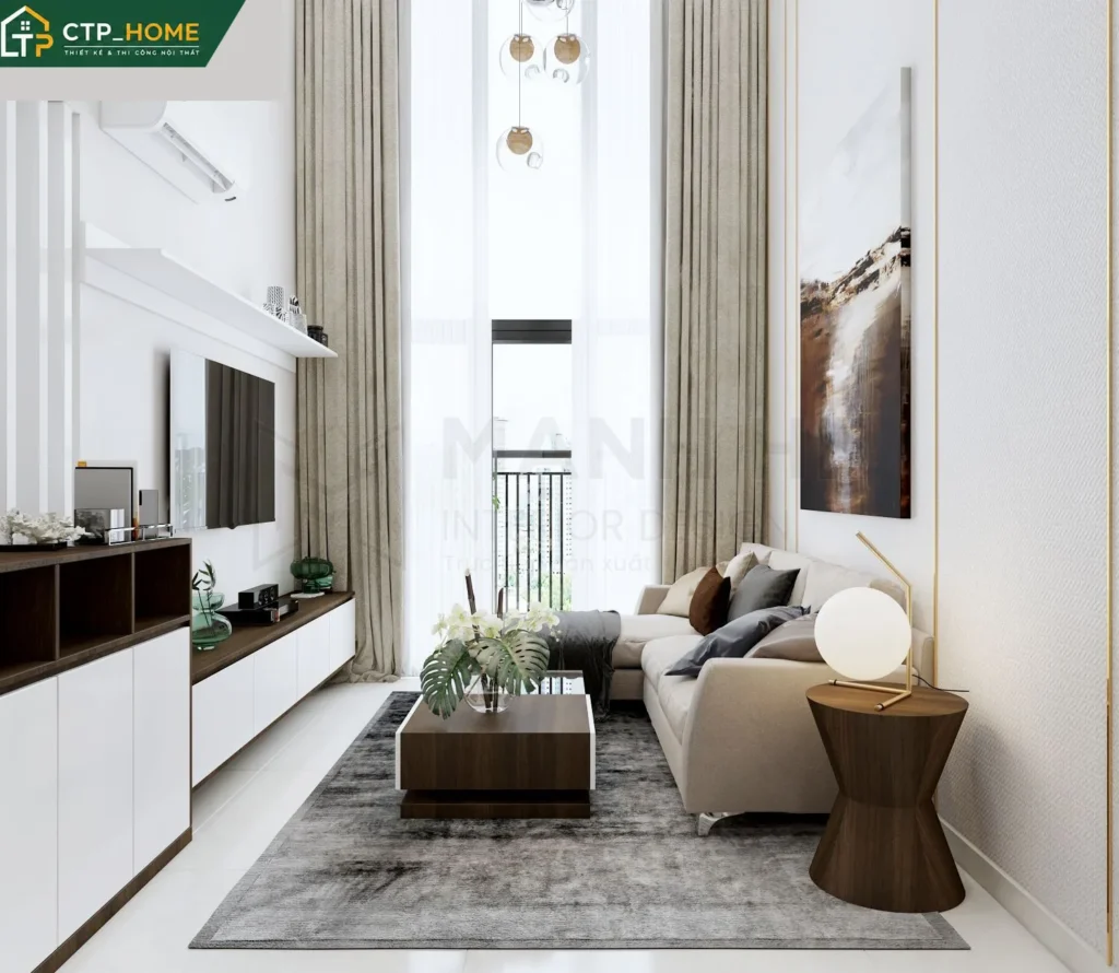 Thiết kế nội thất chung cư Emerald Celadon 130m2 hiện đại cho chị My - Ảnh 1