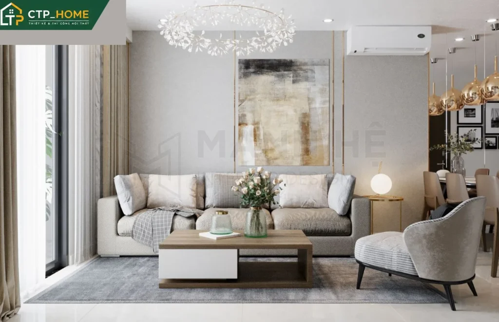Thiết kế nội thất chung cư Centrosa Hà Đô 84m2 hiện đại cho chị Phương - Ảnh 1