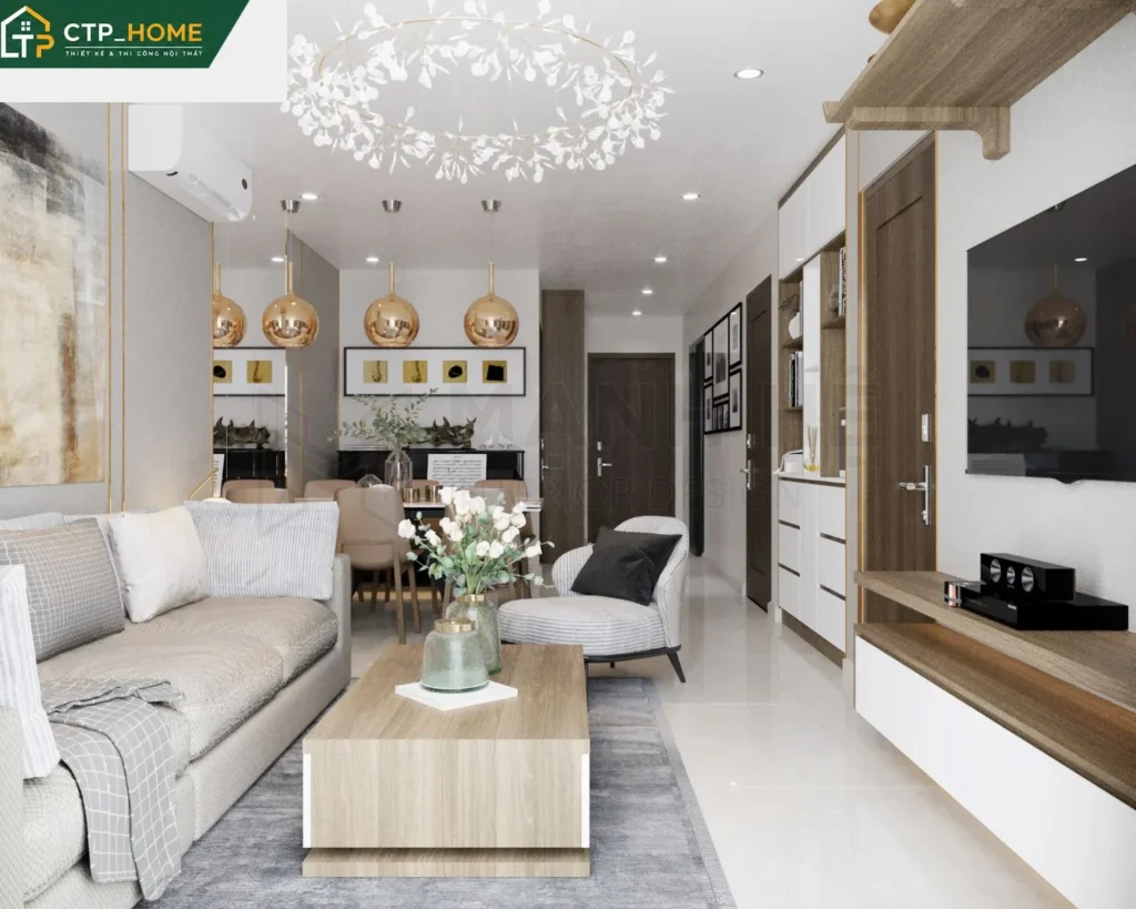 Thiết kế nội thất chung cư Centrosa Hà Đô 84m2 hiện đại cho chị Phương - Ảnh 2