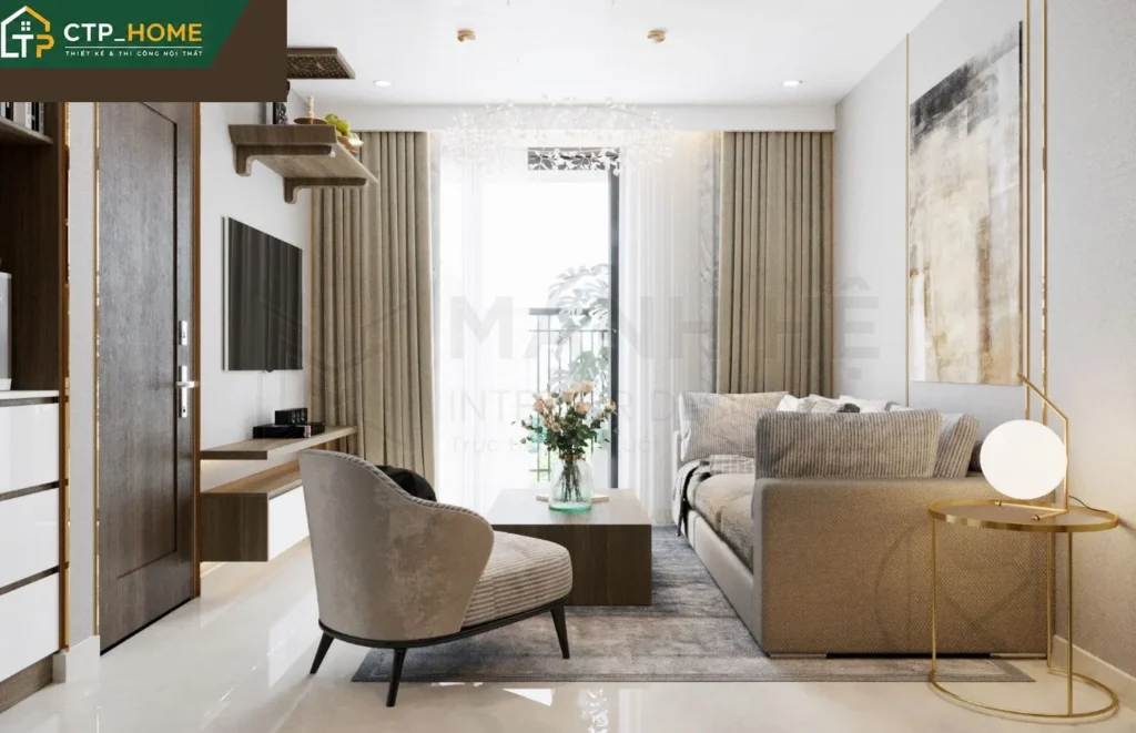 Thiết kế nội thất chung cư Centrosa Hà Đô 84m2 hiện đại cho chị Phương - Ảnh 3