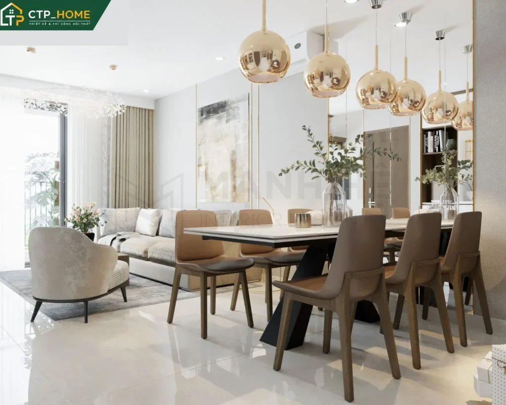 Thiết kế nội thất chung cư Centrosa Hà Đô 84m2 hiện đại cho chị Phương - Ảnh 4