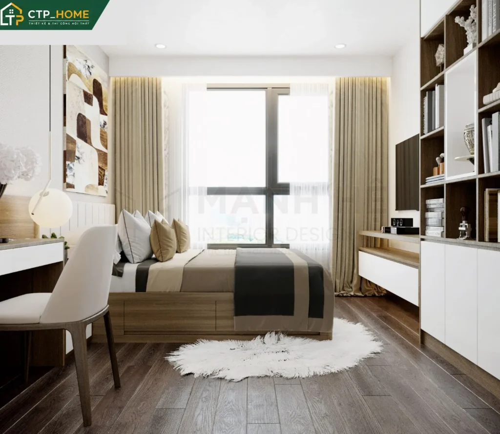 Thiết kế nội thất chung cư Centrosa Hà Đô 84m2 hiện đại cho chị Phương - Ảnh 8