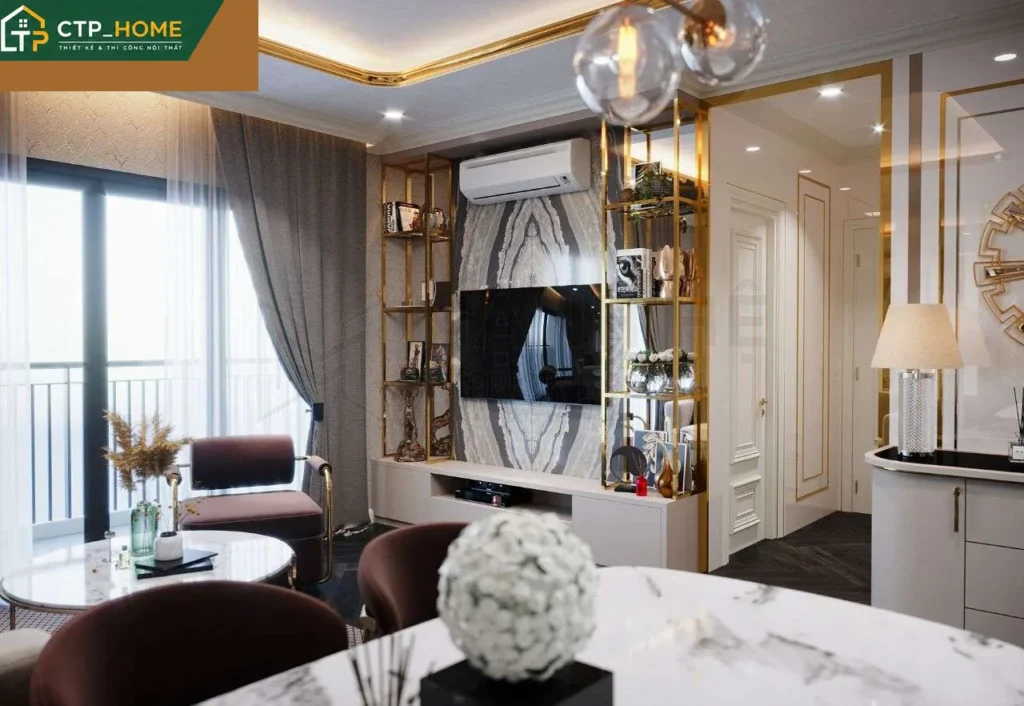 Thiết kế nội thất chung cư Diamond Riverside Quận 8 – 72m2 1PN hiện đại sang trọng - Ảnh 1