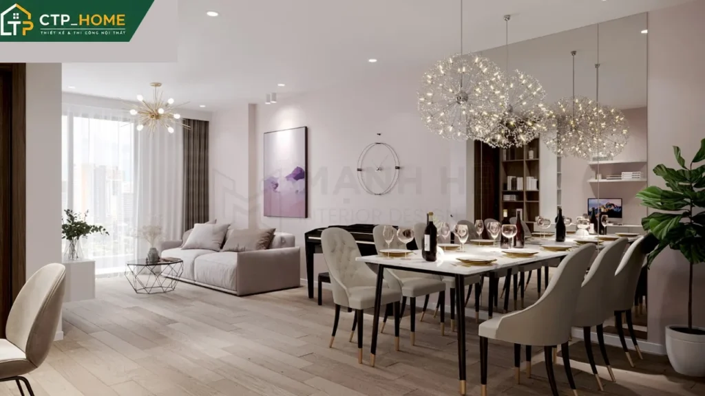 Thiết kế nội thất chung cư Hado Centrosa 78m2 hiện đại – C.Tiên - Ảnh 1