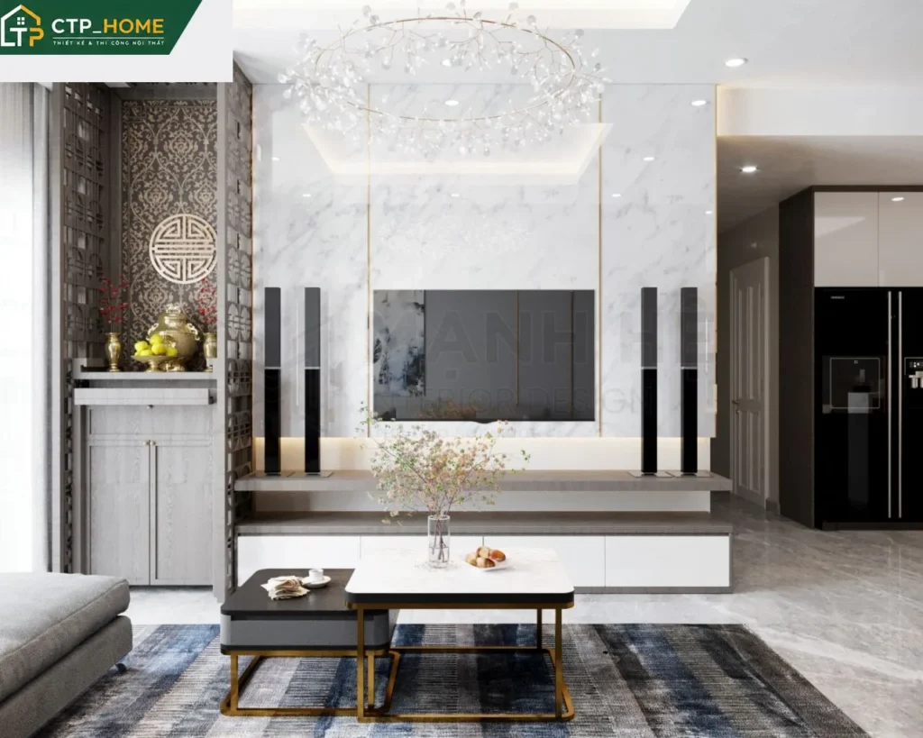 Thiết kế nội thất chung cư The Navita 110m2 hiện đại cho anh Hòa - Ảnh 1