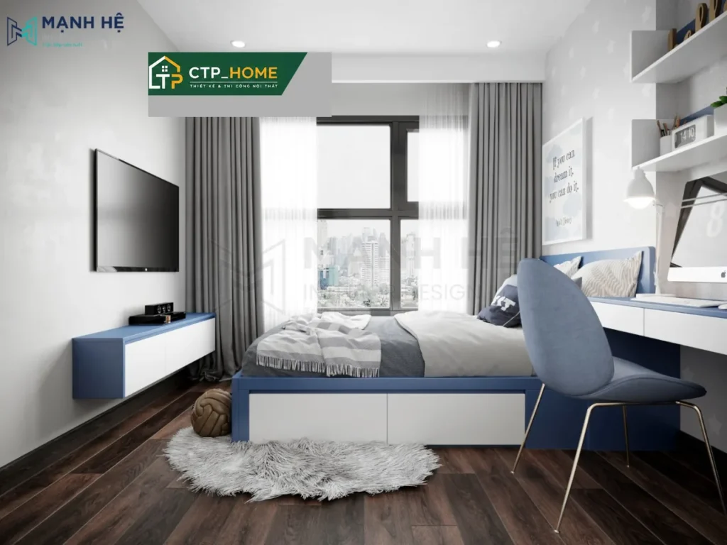 Thiết kế nội thất chung cư Resgreen Tower 82m2 hiện đại tại Tân Phú - Ảnh 7