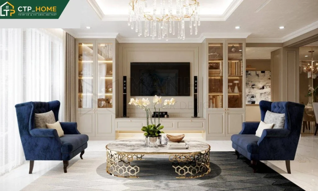Thiết kế nội thất chung cư Riverside Residence 135m2 hiện đại tại TP.HCM - Ảnh 1