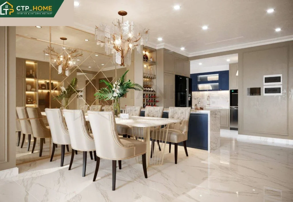 Thiết kế nội thất chung cư Riverside Residence 135m2 hiện đại tại TP.HCM - Ảnh 2