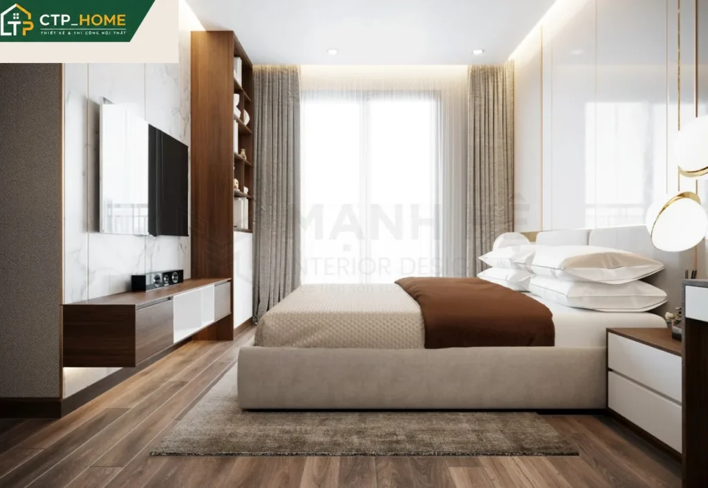 Thiết kế nội thất chung cư Sora Garden 2 – 95m2 hiện đại, tối ưu không gian - Ảnh 3