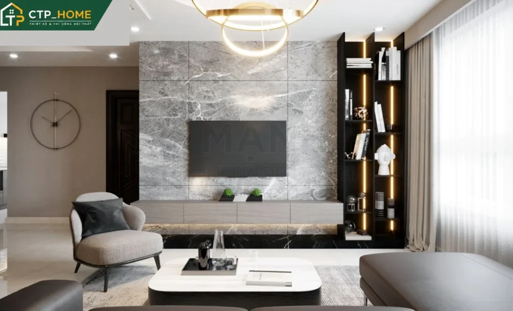 Thiết kế nội thất chung cư Thủy Lợi 4 132m2 3 phòng ngủ hiện đại tại Bình Thạnh - Ảnh 2
