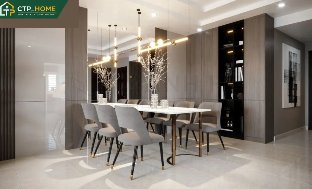 Thiết kế nội thất chung cư Thủy Lợi 4 132m2 3 phòng ngủ hiện đại tại Bình Thạnh - Ảnh 3