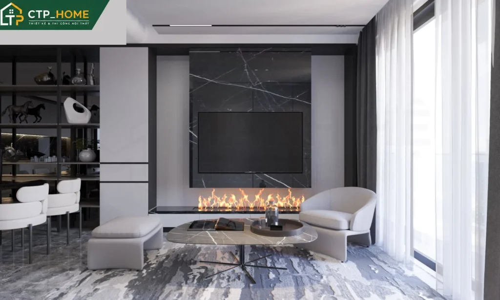 Thiết kế nội thất chung cư Diamond Alnata 110m2 hiện đại tại Tân Phú - Ảnh 1