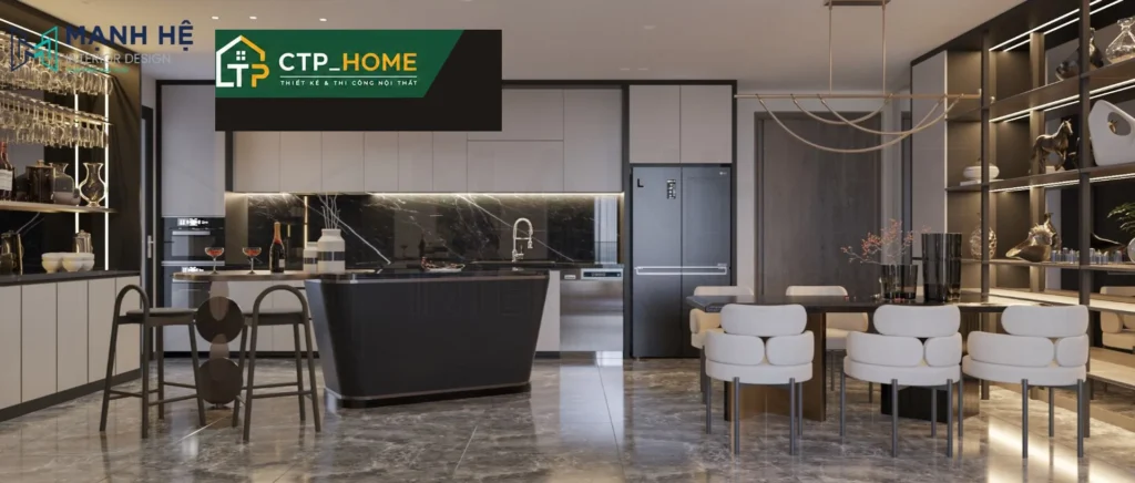 Thiết kế nội thất chung cư Diamond Alnata 110m2 hiện đại tại Tân Phú - Ảnh 2