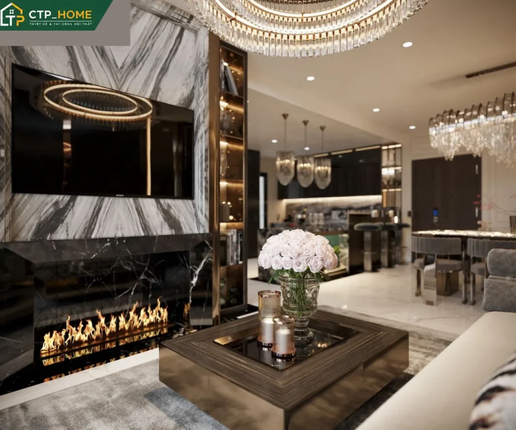 Thiết kế nội thất chung cư Diamond Alnata 117m2 hiện đại – CTP_HOME - Ảnh 2