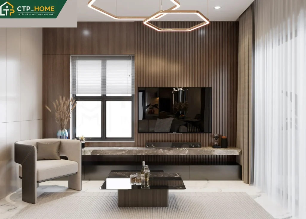 Thiết kế nội thất chung cư Diamond Alnata 96m2 kiểu dáng hiện đại - Ảnh 1