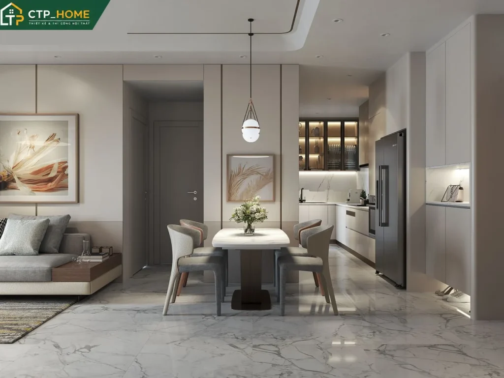 Thiết kế nội thất chung cư Diamond Centery 97m2 hiện đại tại Tân Phú - Ảnh 2