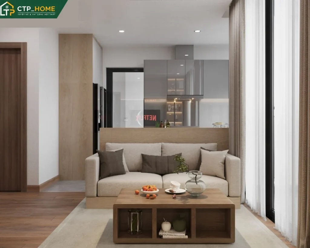 Thiết kế nội thất chung cư Eco Green Saigon 75m2 2 phòng ngủ hiện đại xanh - Ảnh 2