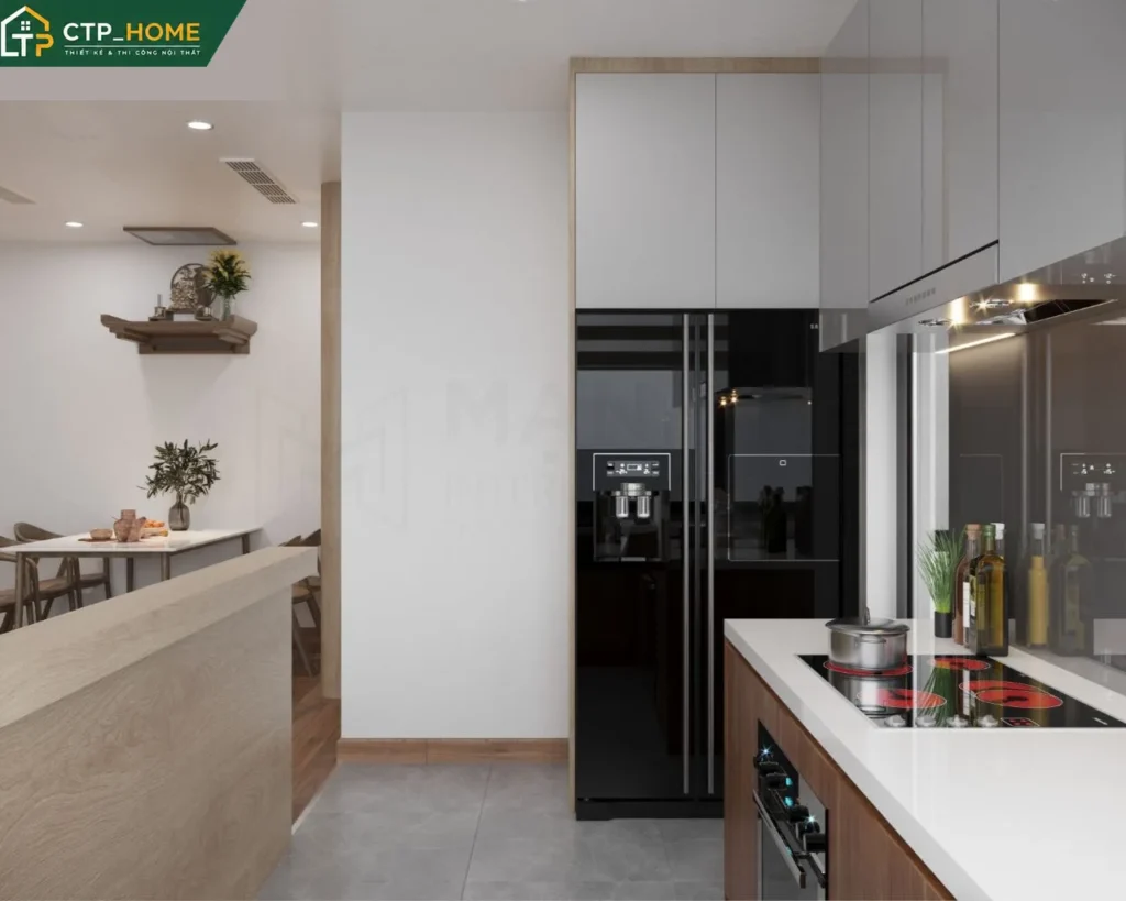 Thiết kế nội thất chung cư Eco Green Saigon 75m2 2 phòng ngủ hiện đại xanh - Ảnh 4