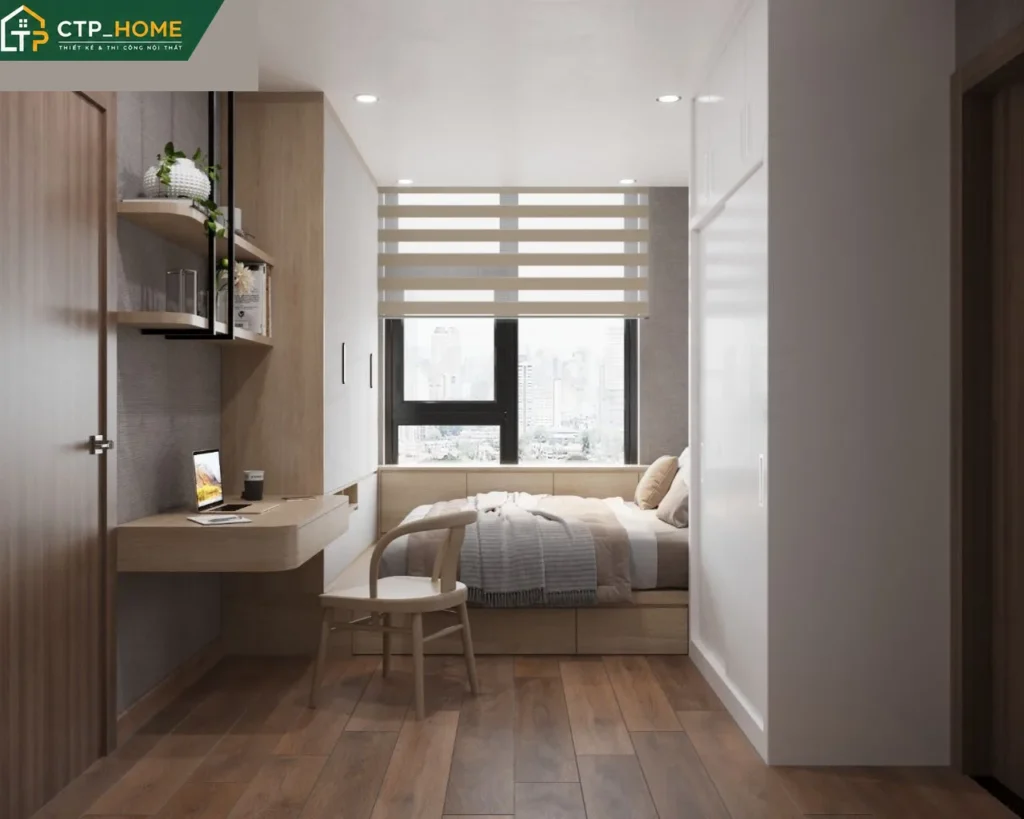 Thiết kế nội thất chung cư Eco Green Saigon 75m2 2 phòng ngủ hiện đại xanh - Ảnh 5