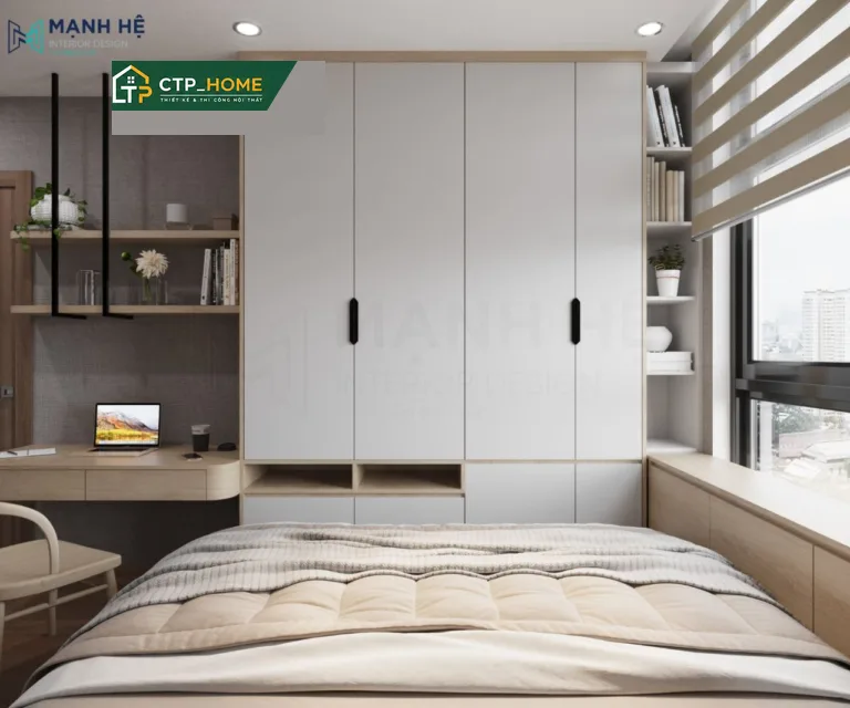 Thiết kế nội thất chung cư Eco Green Saigon 75m2 2 phòng ngủ hiện đại xanh - Ảnh 8