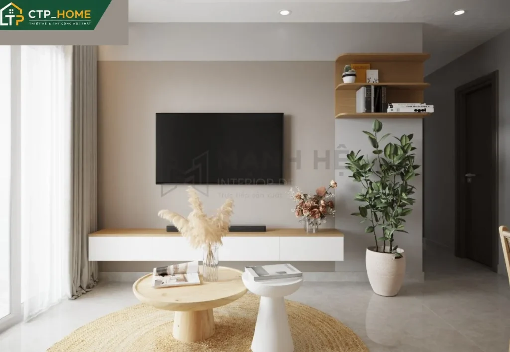 Thiết kế nội thất chung cư Emerald Bình Dương 54m2 hiện đại tối ưu - Ảnh 1