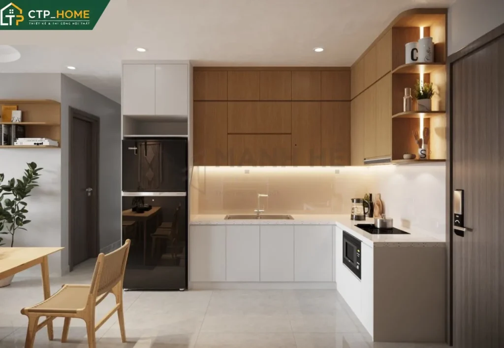 Thiết kế nội thất chung cư Emerald Bình Dương 54m2 hiện đại tối ưu - Ảnh 4