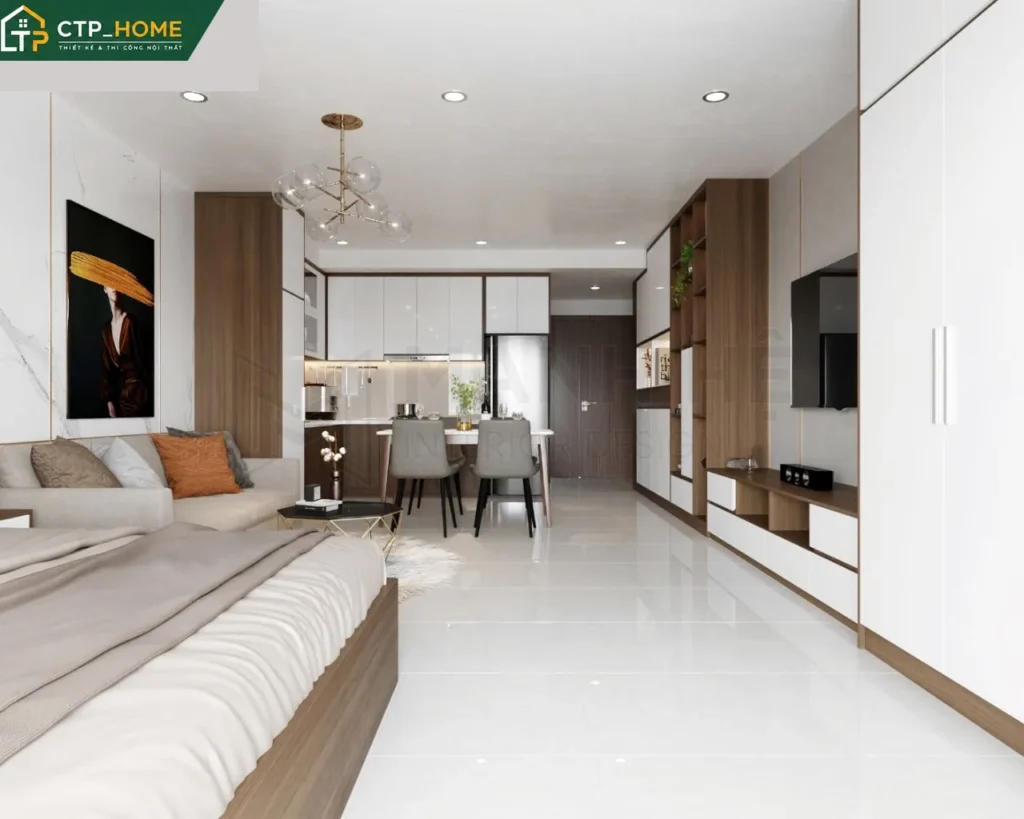 Thiết kế nội thất chung cư Gateway Vũng Tàu 31m2 hiện đại – CTP_HOME - Ảnh 5