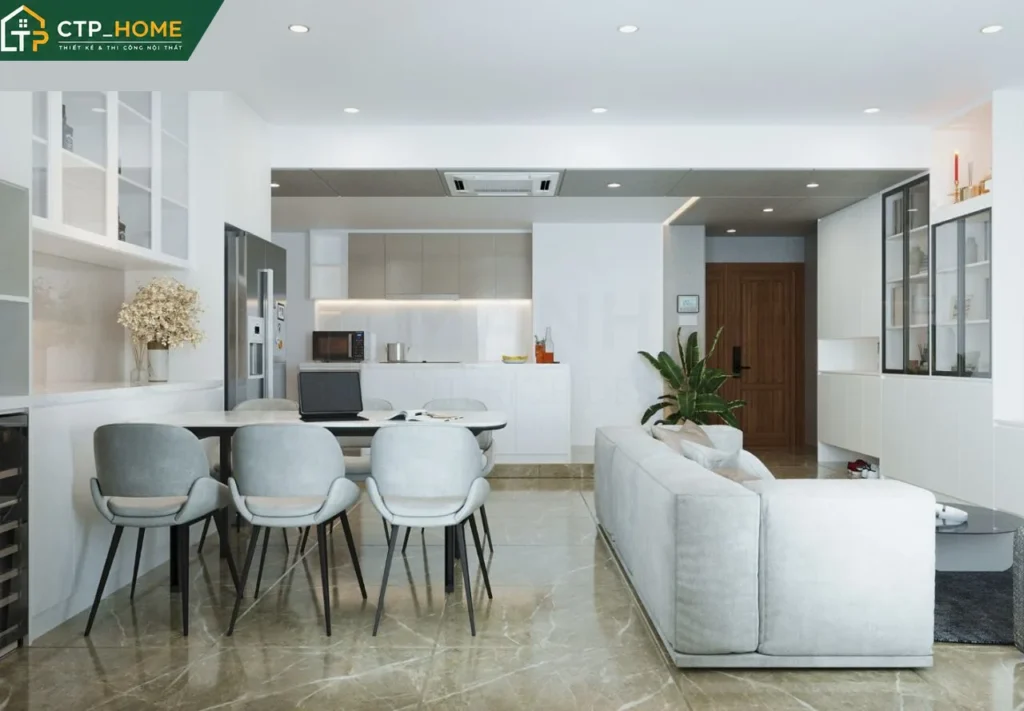 Thiết kế nội thất chung cư Happy Valley Premier 75m2 2 PN hiện đại và tối ưu - Ảnh 5