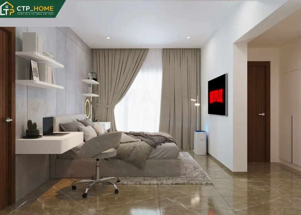 Thiết kế nội thất chung cư Happy Valley Premier 75m2 2 PN hiện đại và tối ưu - Ảnh 7