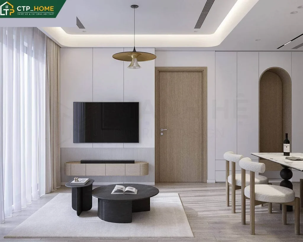 Thiết kế nội thất chung cư Lumiere Boulevard 73m2 hiện đại 2PN - Ảnh 2