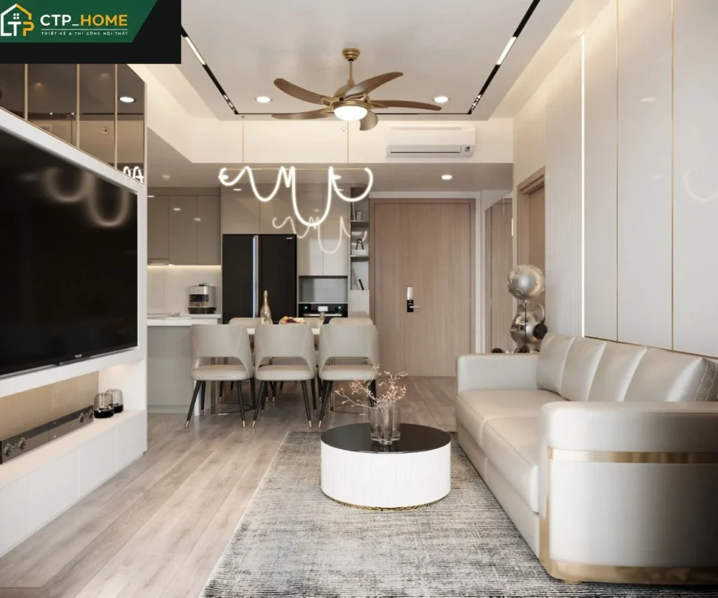 Thiết kế nội thất chung cư Masteri Centre Point 89m2 Type 2 hiện đại - Ảnh 2