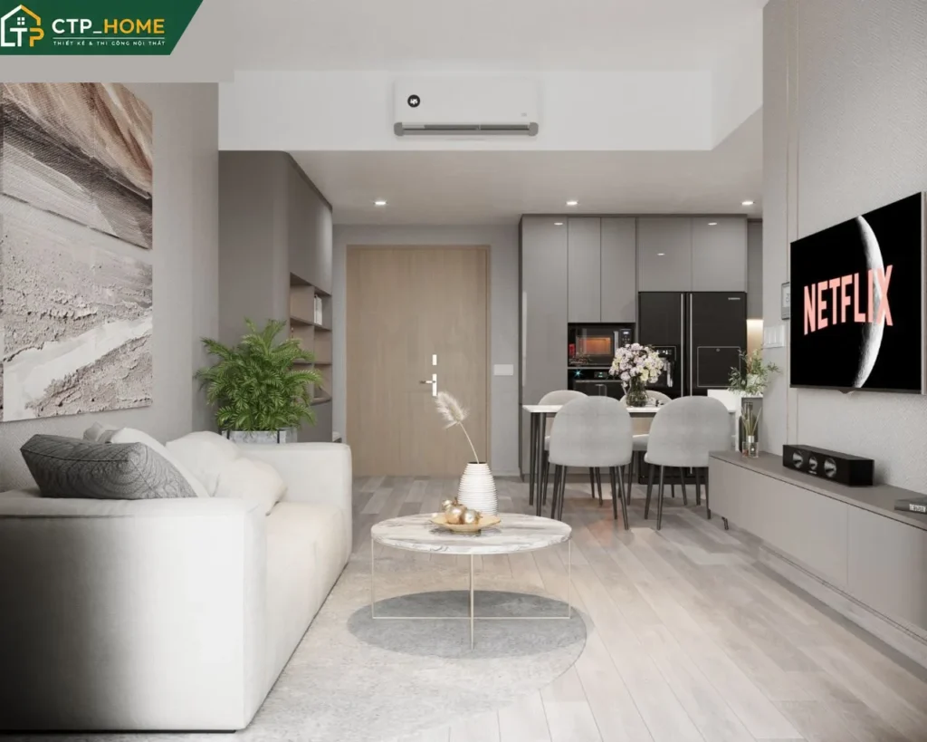 Thiết kế nội thất chung cư Masteri Centre Point 90m2 Type 1 hiện đại - Ảnh 9
