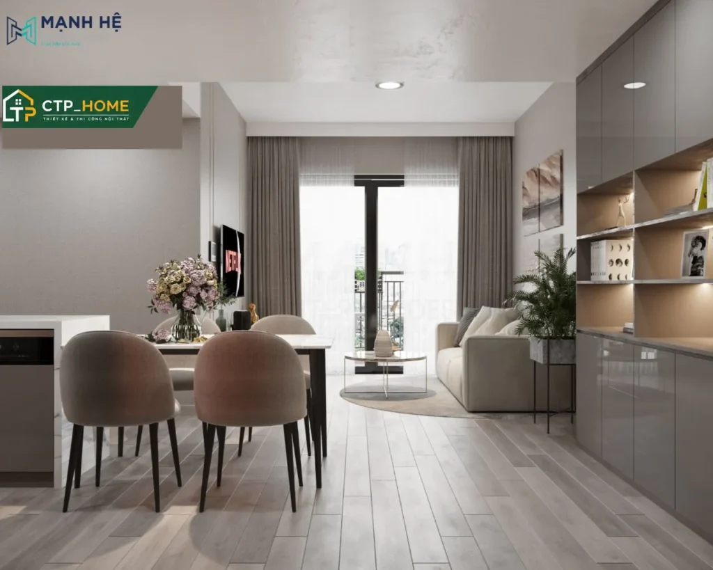 Thiết kế nội thất chung cư Masteri Centre Point 90m2 Type 1 hiện đại - Ảnh 1