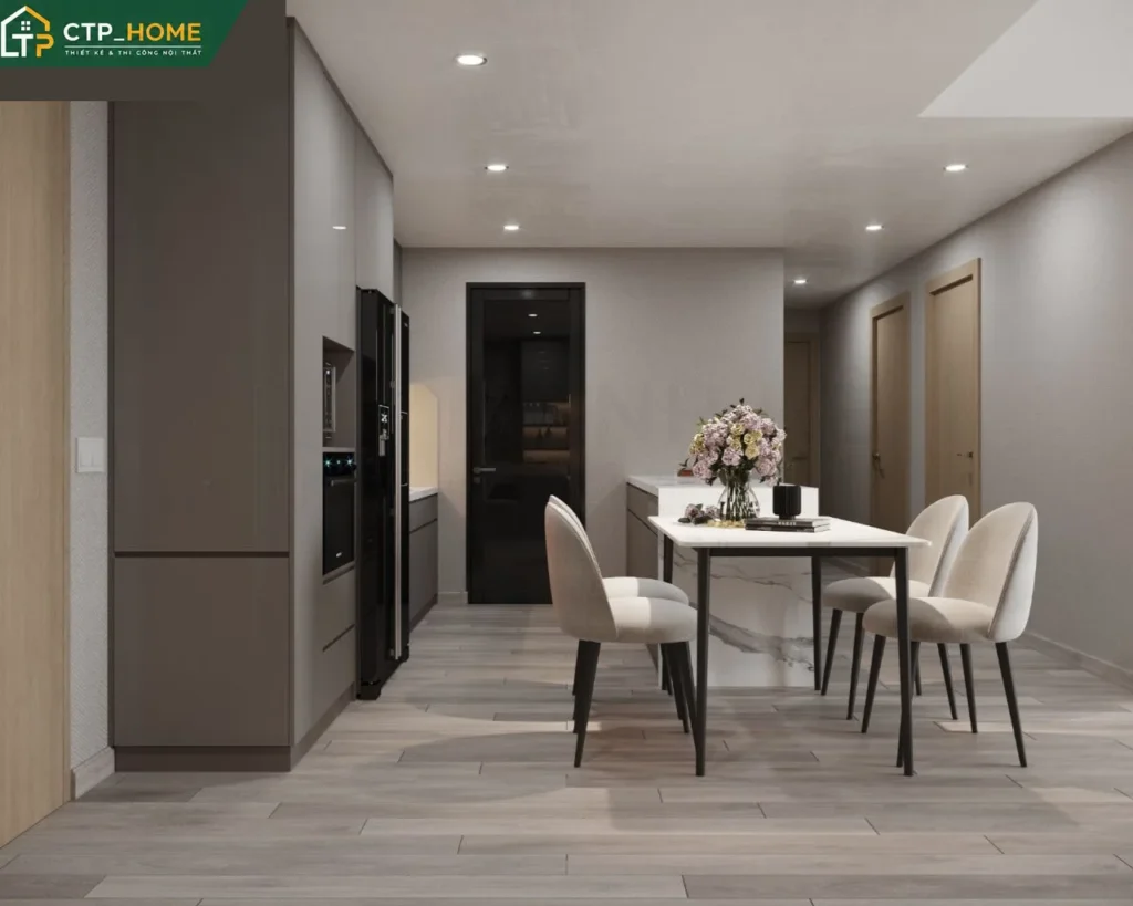 Thiết kế nội thất chung cư Masteri Centre Point 90m2 Type 1 hiện đại - Ảnh 2