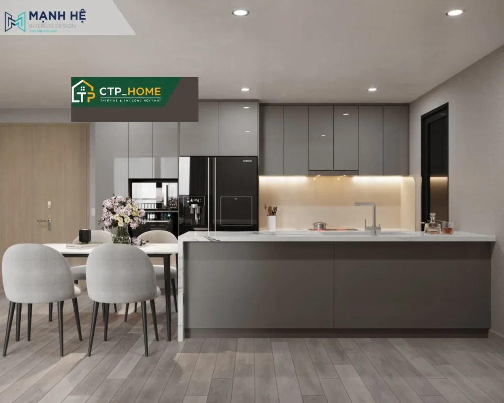 Thiết kế nội thất chung cư Masteri Centre Point 90m2 Type 1 hiện đại - Ảnh 3
