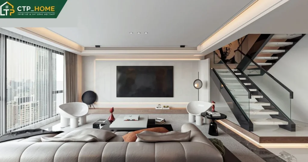 Thiết kế nội thất chung cư Masteri Thảo Điền 150m2 2 phòng ngủ hiện đại - Ảnh 1