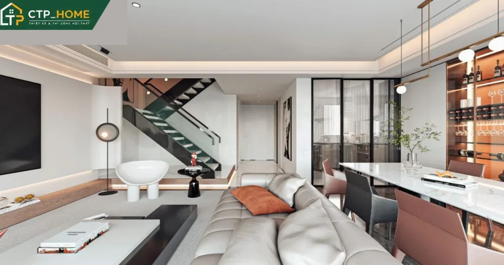 Thiết kế nội thất chung cư Masteri Thảo Điền 150m2 2 phòng ngủ hiện đại - Ảnh 2