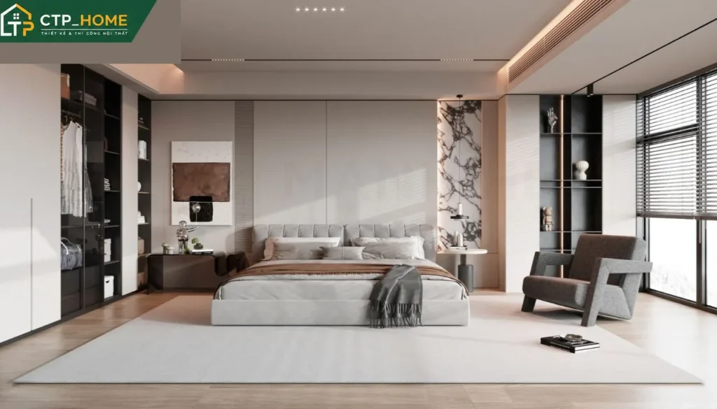 Thiết kế nội thất chung cư Masteri Thảo Điền 150m2 2 phòng ngủ hiện đại - Ảnh 3