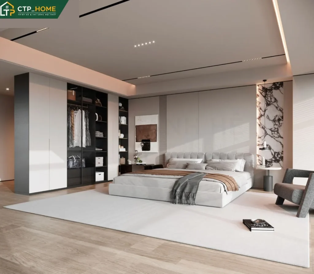 Thiết kế nội thất chung cư Masteri Thảo Điền 150m2 2 phòng ngủ hiện đại - Ảnh 5