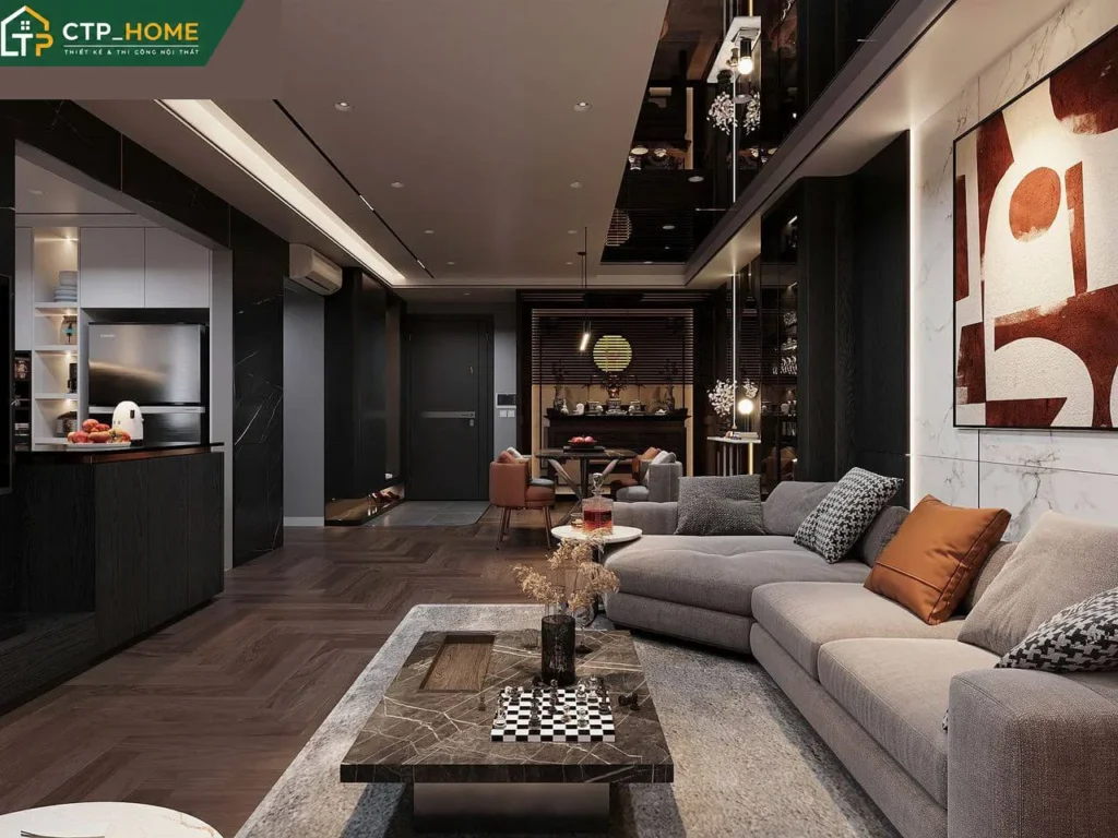Thiết kế nội thất chung cư Mulberry Lane 133m2 hiện đại 3 phòng ngủ - Ảnh 1