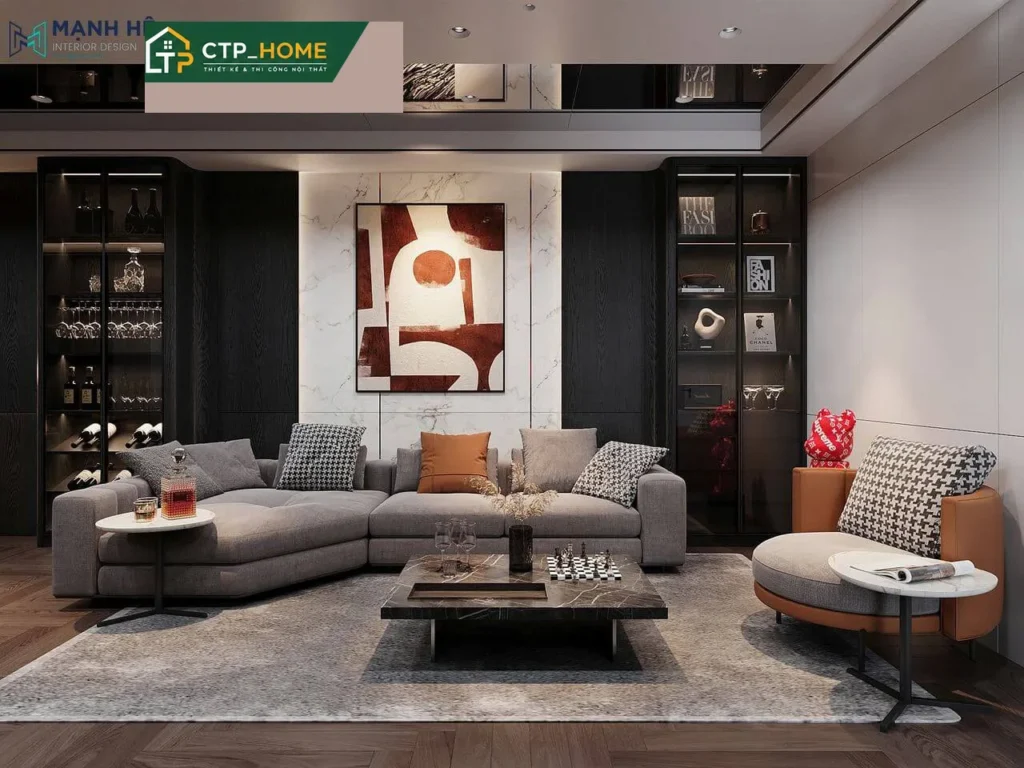 Thiết kế nội thất chung cư Mulberry Lane 133m2 hiện đại 3 phòng ngủ - Ảnh 2